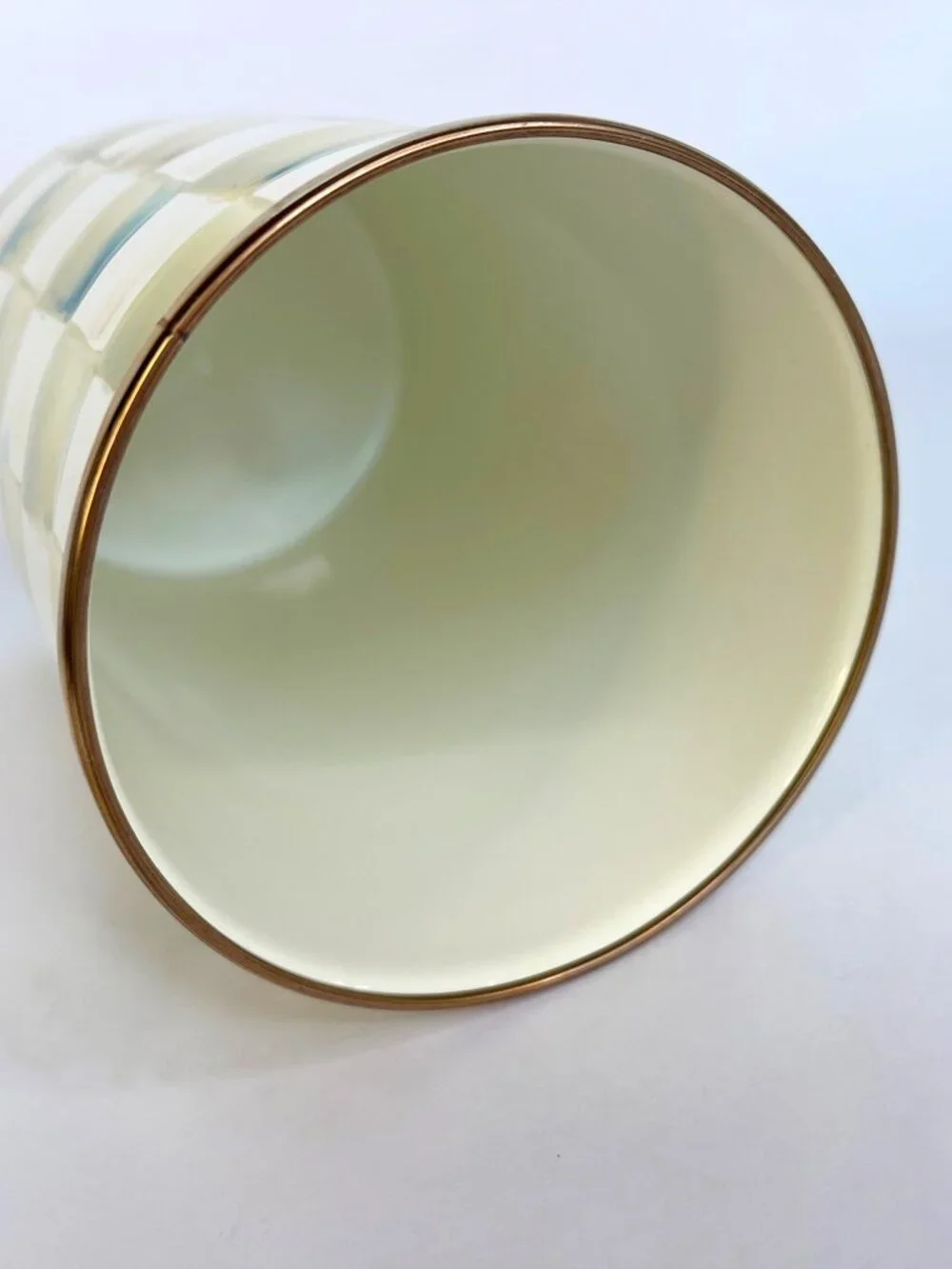 MacKenzie-Childs RARE! Parchment Check Utensil Holder 8.5